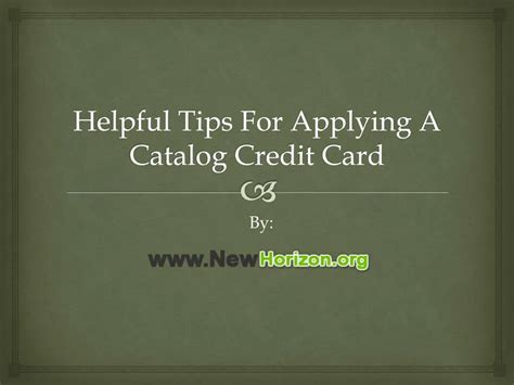 Improvements Catalog Credit Card Application