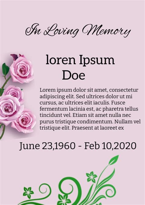 In Loving Memory Template