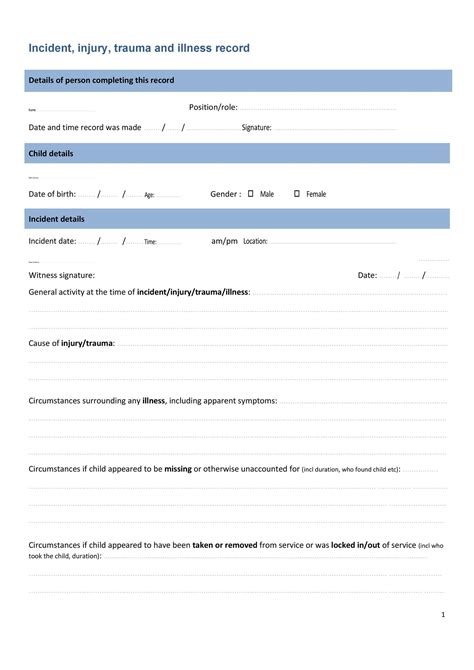 Incident Report Template Word
