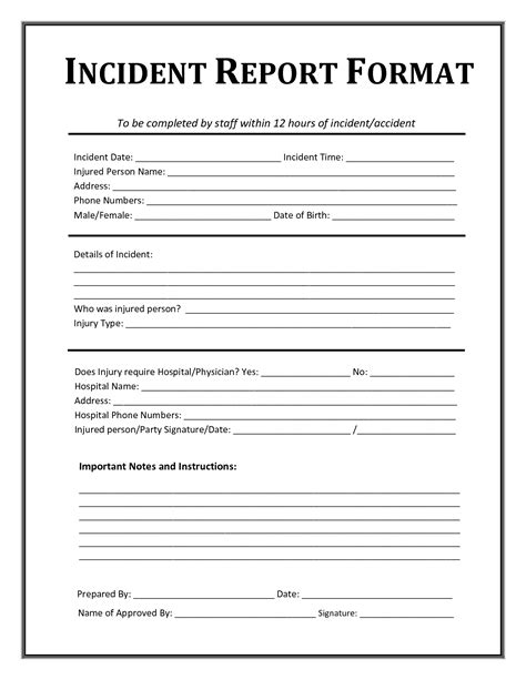 Incident Reporting Form Template