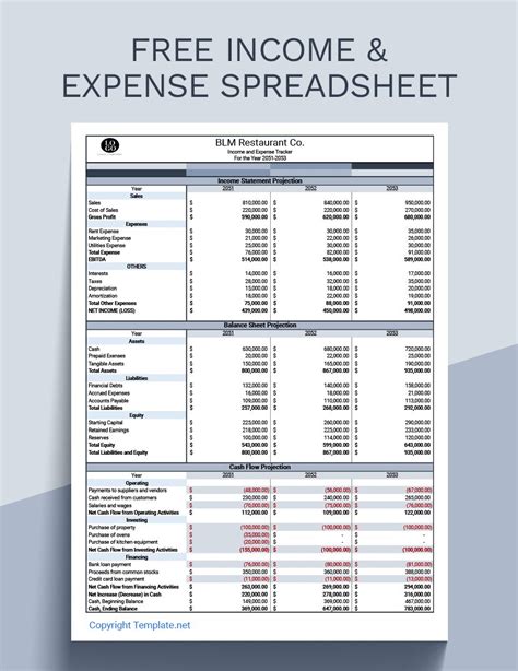 Income Spreadsheet Template