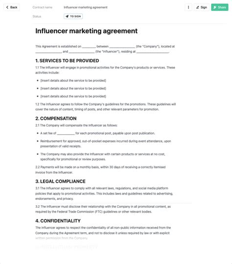 Influencer Agreement Template Uk