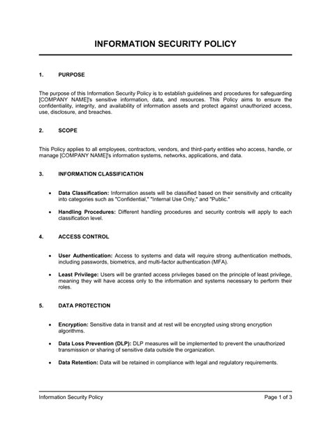 Infosec Policy Template