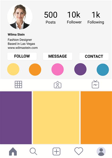 Instagram Profile Layout Template