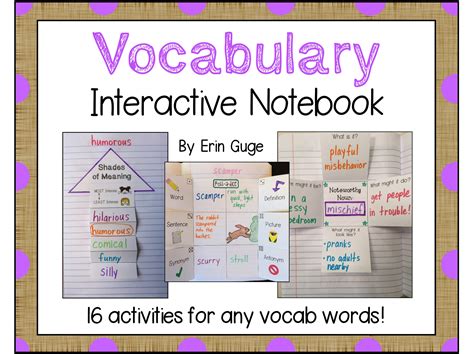 Interactive Notebook Vocabulary Template
