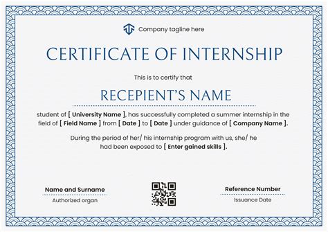 Intern Certificate Template