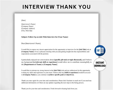 Interview Thank You Card Template