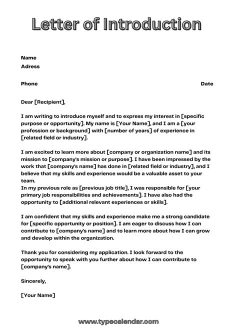Introduction Letter Templates