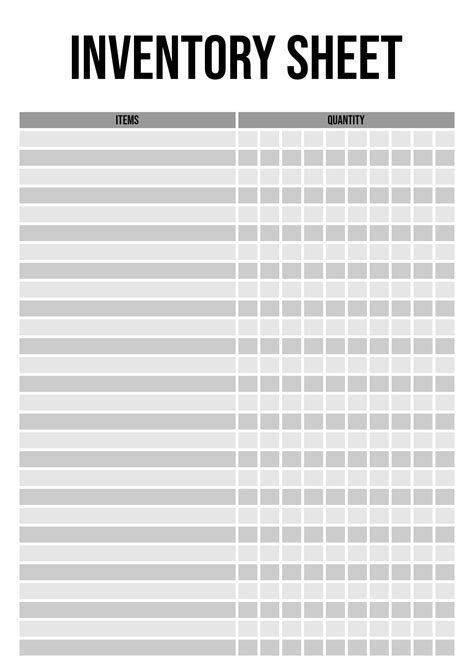 Inventory Blank Template