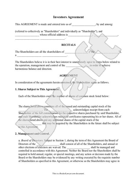 Investor Document Template