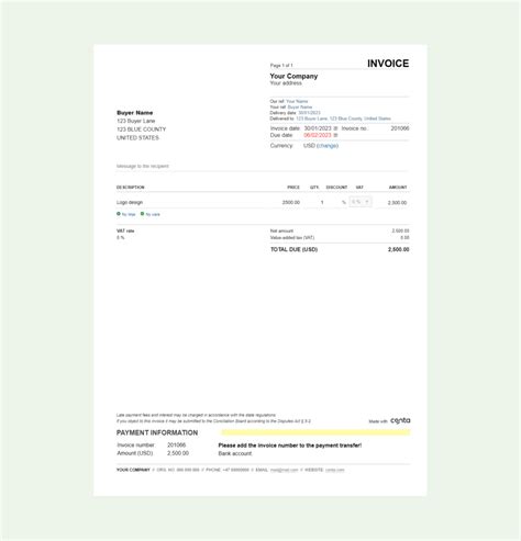 Invoice Footer Template