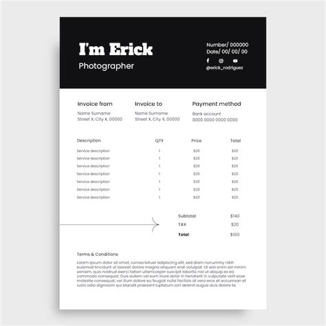 Invoice Template For Freelance Photographer