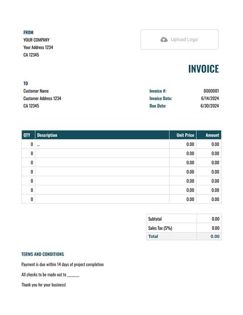 Invoice Template For Google Docs