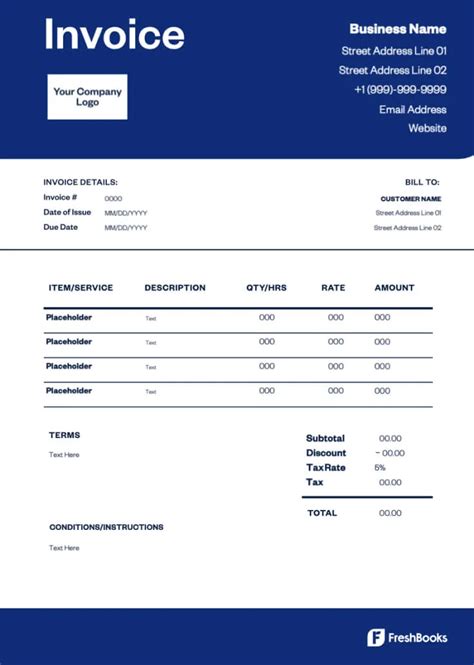 Invoice Template Freshbooks