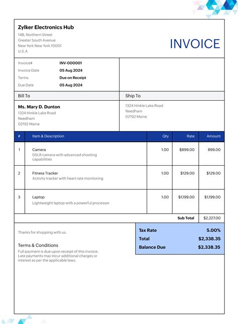 Invoice Template In Excel Format