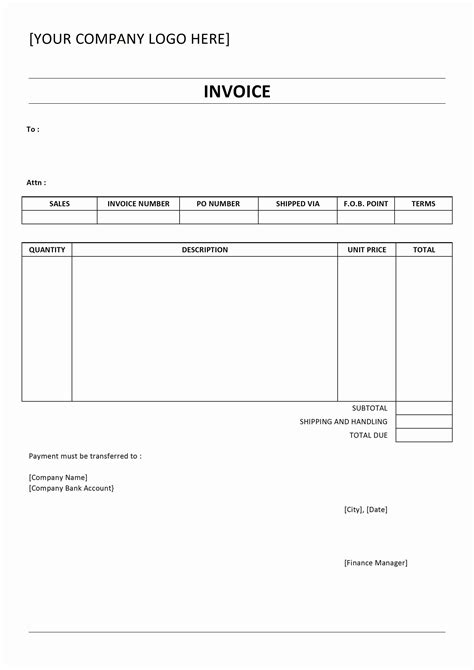 Invoice Template Open Office Writer