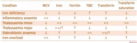 Iron Studies Interpretation Chart