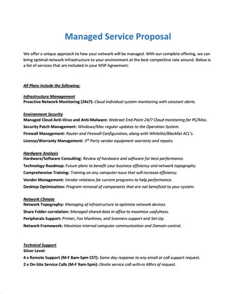 It Managed Services Proposal Template