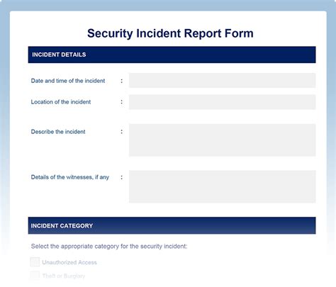 It Security Incident Report Template