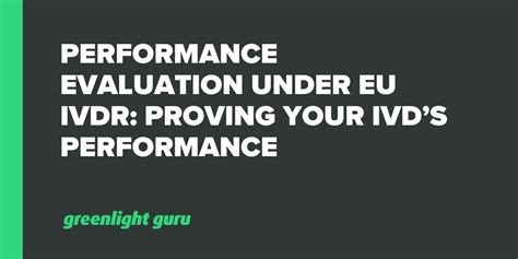Ivdr Performance Evaluation Report Template