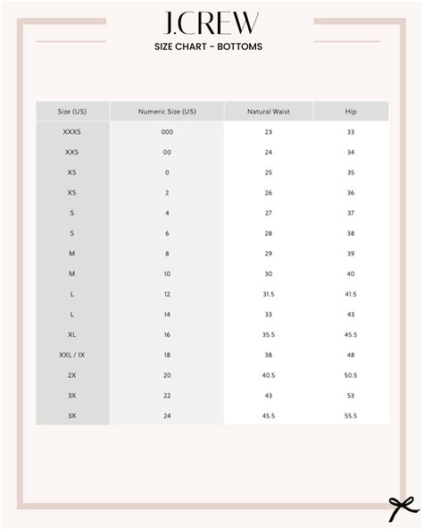 J Crew Sizes Chart