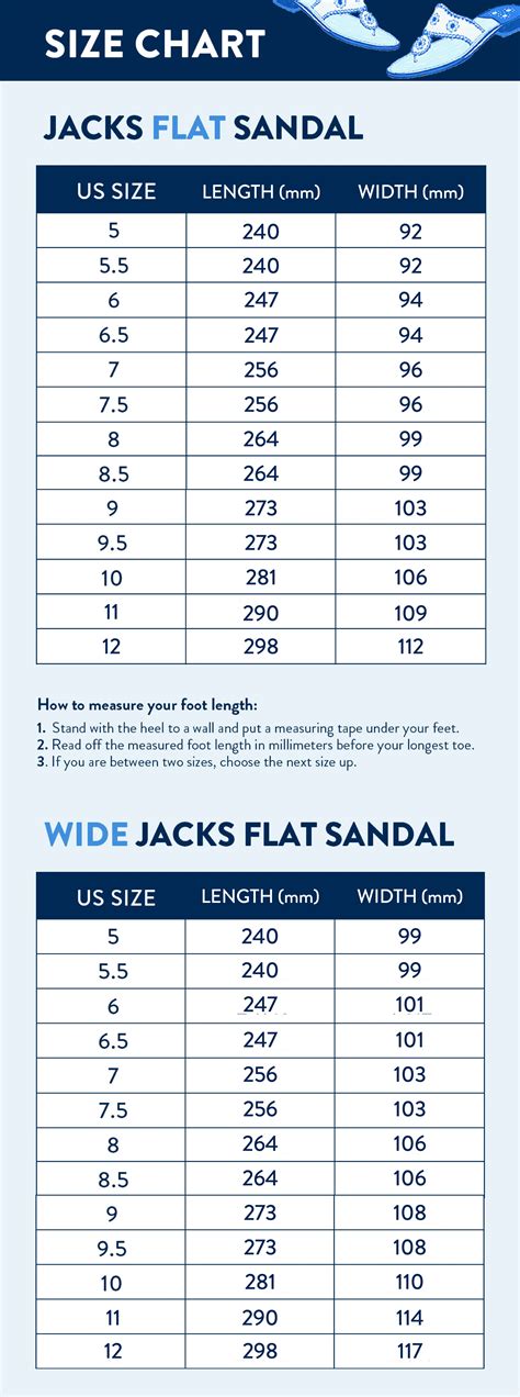 Jack Rogers Size Chart