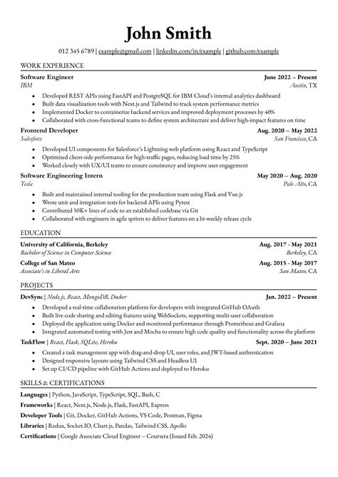 Jake's Resume Template Google Docs