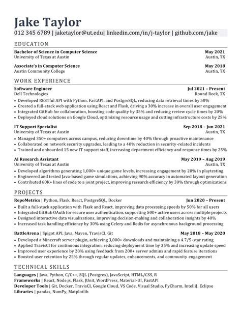 Jakes Resume Template