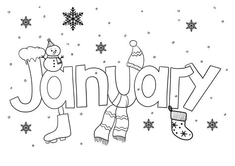 January Coloring Pages Free Printable