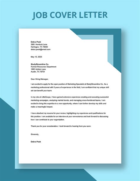 Job Letter Template Word