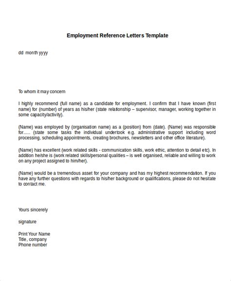Job Recommendation Letter Templates