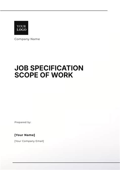 Job Specification Template Free