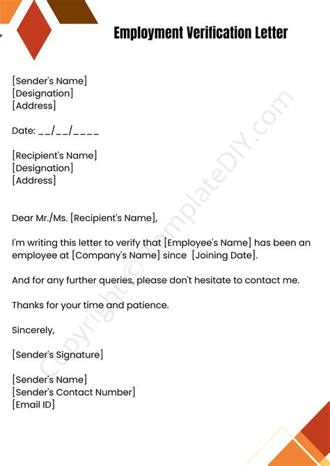 Job Verification Letter Template