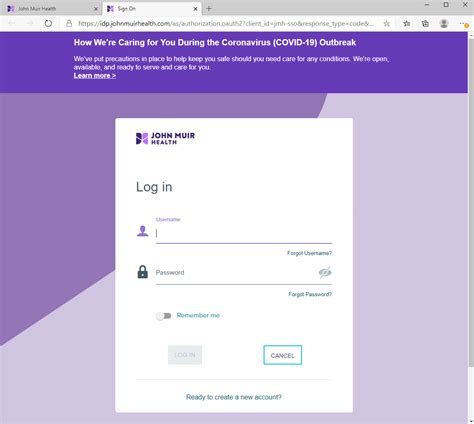 John Muir Health My Chart Login