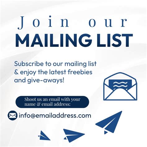 Join Our Mailing List Template