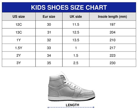 Jordan Size Chart Youth