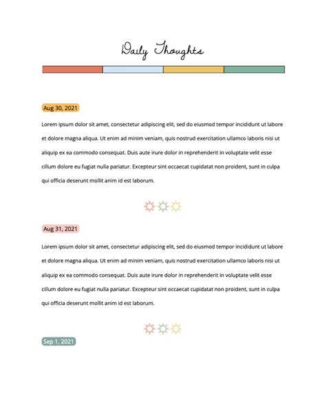 Journal Google Docs Template