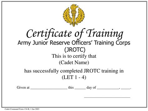 Jrotc Certificate Template