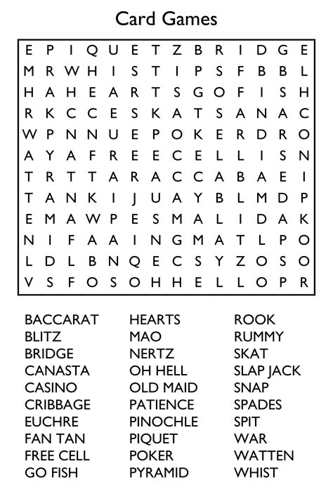 Jumbo Word Search Printable