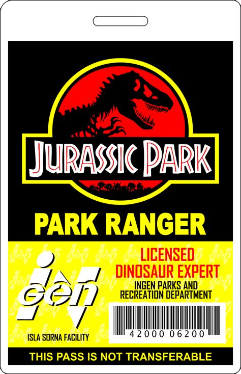 Jurassic Park Badge Printable