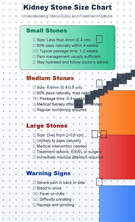 Kidney Stone Chart Size