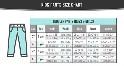 Kids Pants Size Chart