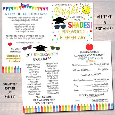Kindergarten Graduation Program Template