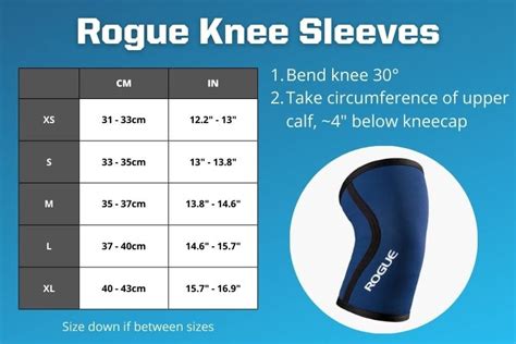 Knee Sleeve Size Chart