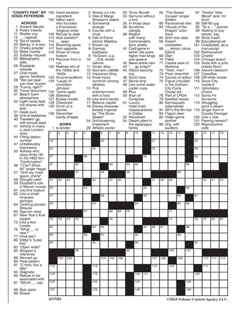 La Times Crossword Today Printable