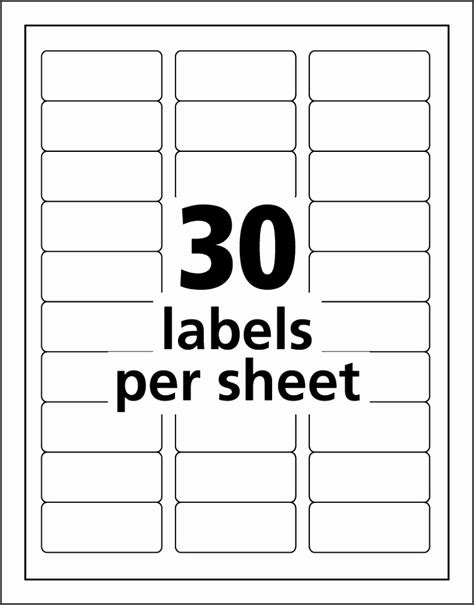 Label Template 30 Per Sheet