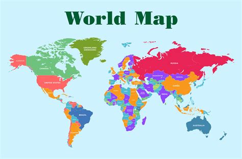 Labeled World Map Printable