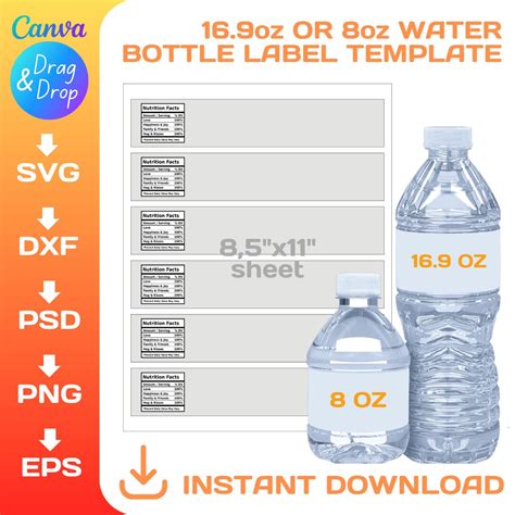 Labels For Water Bottles Template