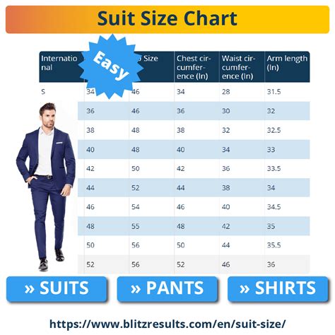 Ladies Suit Size Chart