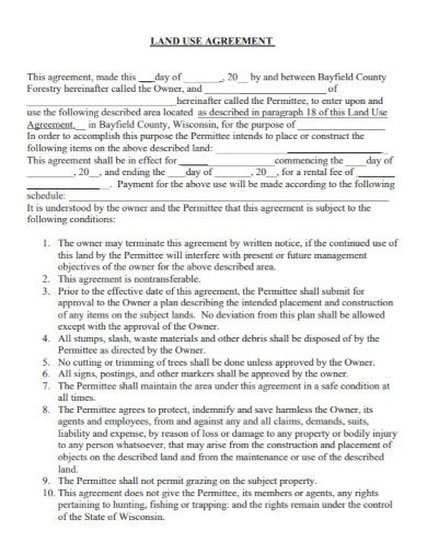 Land Use Agreement Template